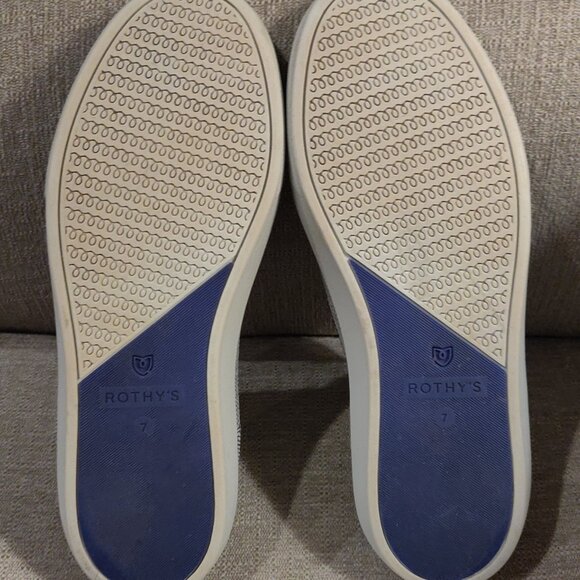 Rothy's The Slip On Anchor Knit Sneaker Navy Blue SIZE 7 - Picture 2 of 6